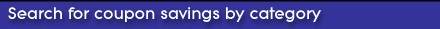 Search for coupon savings by category